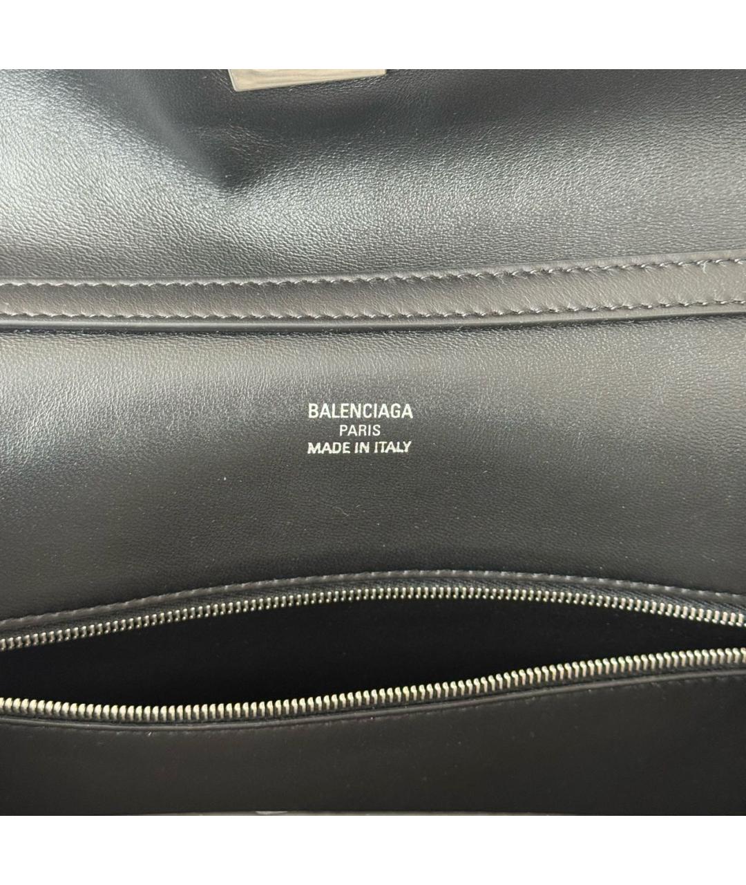 BALENCIAGA Черная кожаная сумка через плечо, фото 6