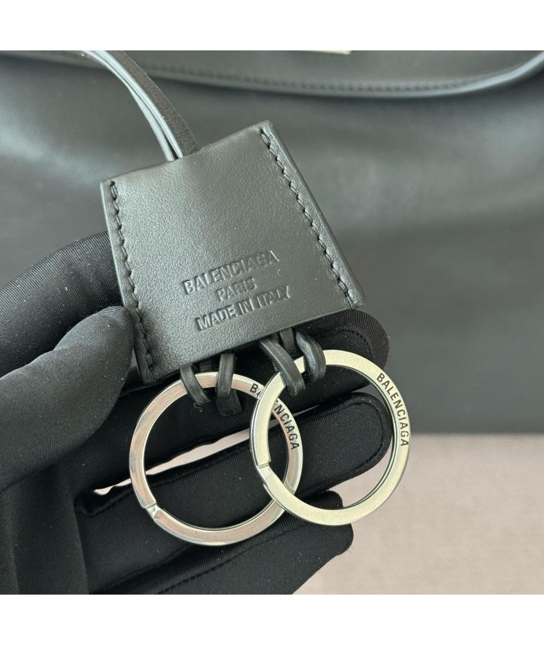 BALENCIAGA Черная кожаная сумка через плечо, фото 7