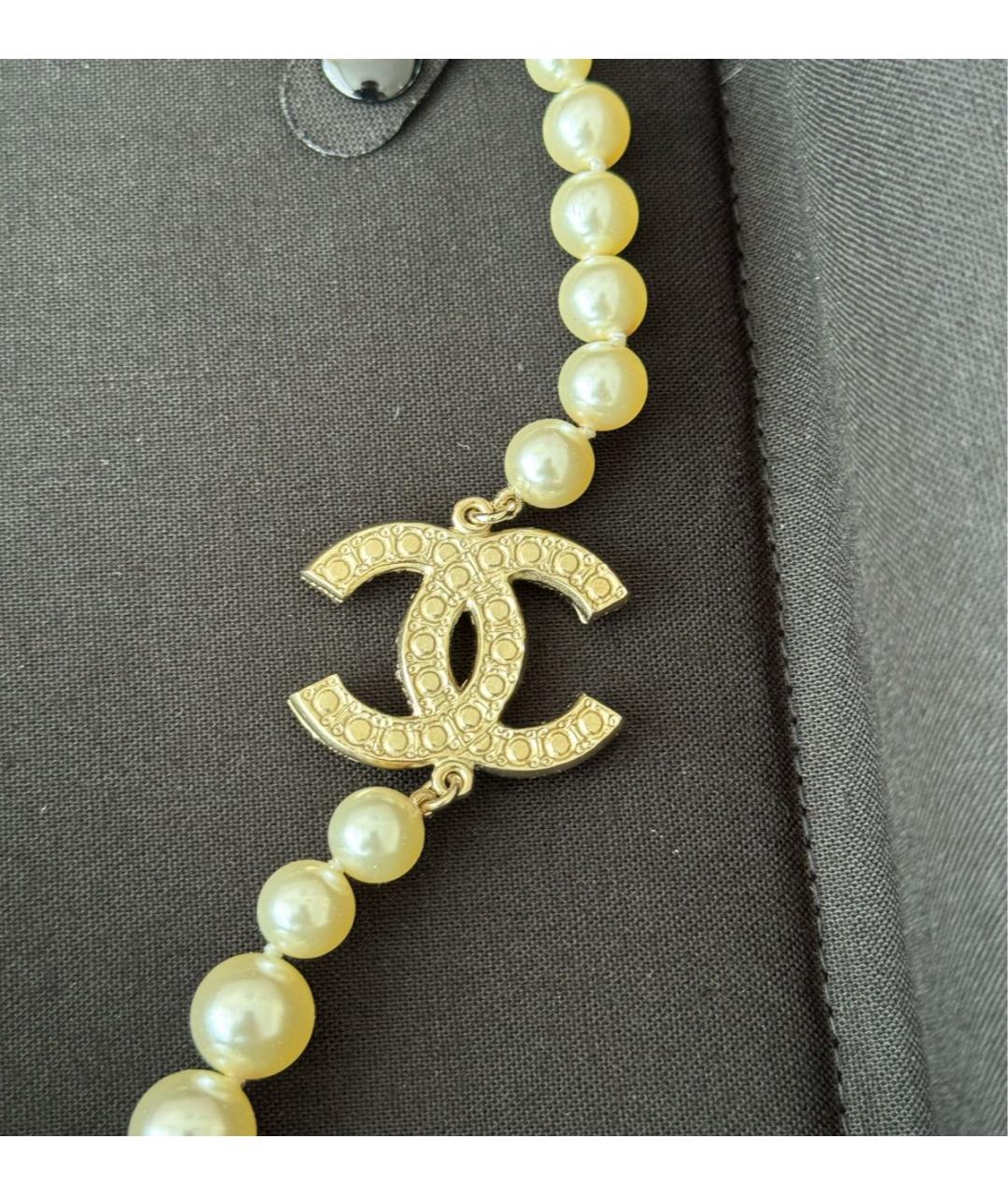 CHANEL Белое жемчужное колье, фото 4