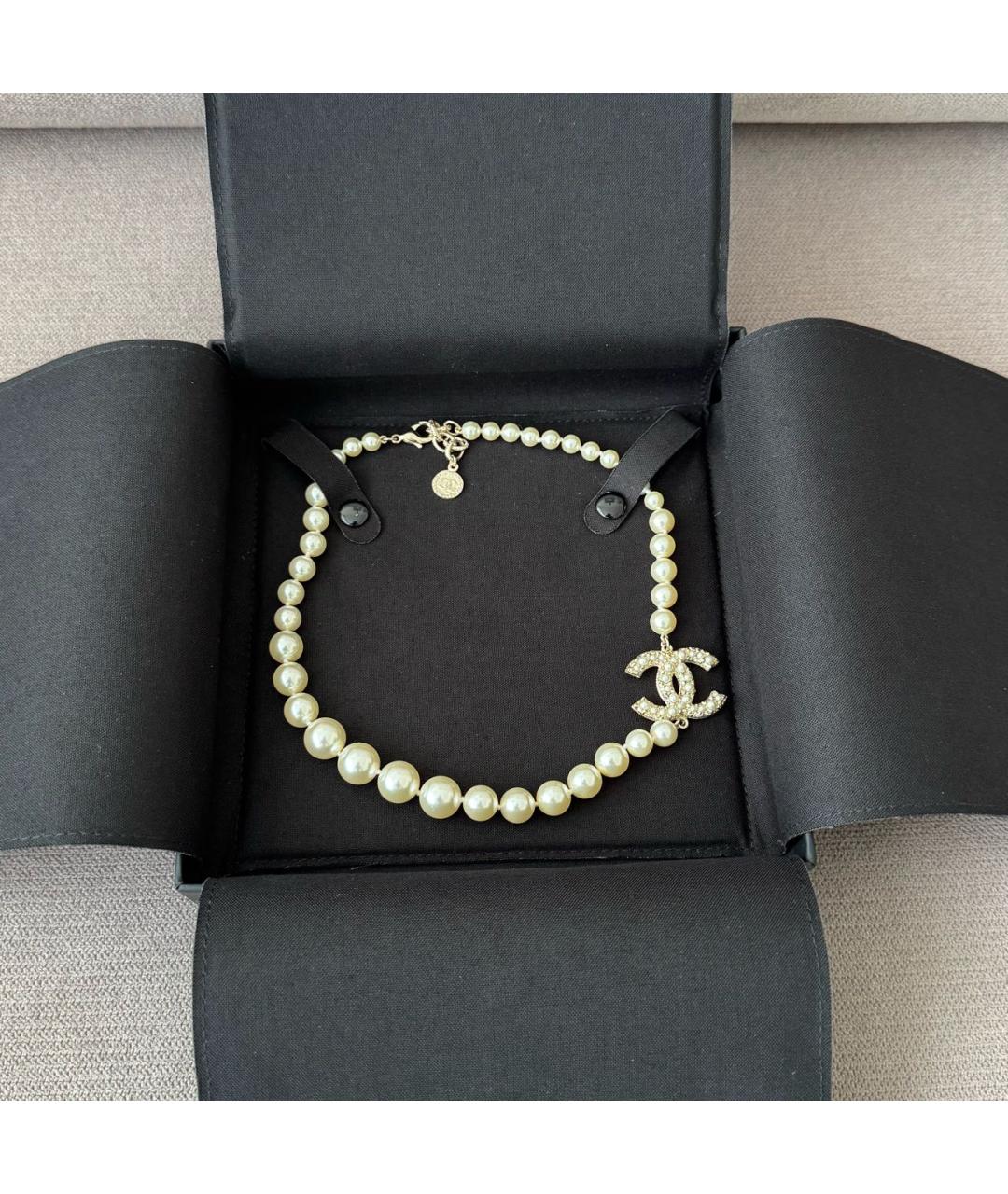 CHANEL Белое жемчужное колье, фото 2