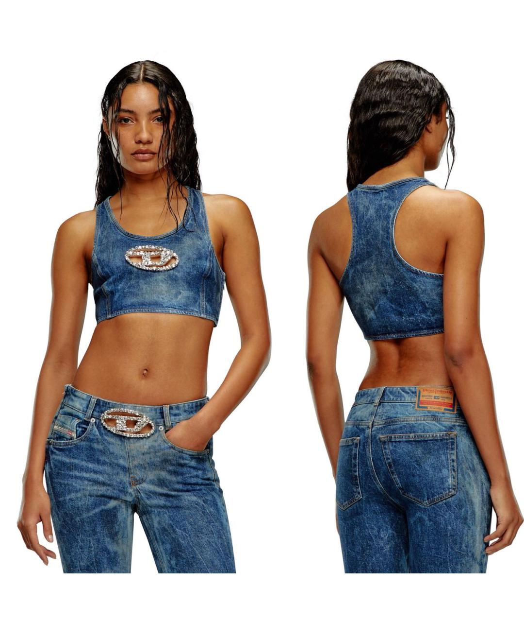 DIESEL Синий хлопко-эластановый костюм с брюками, фото 2