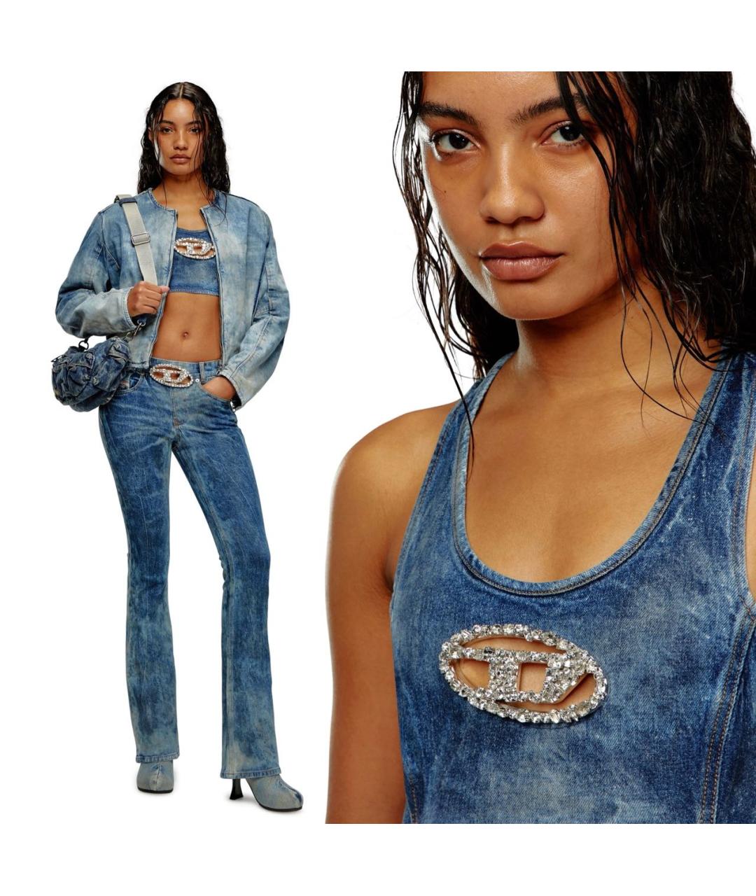 DIESEL Синий хлопко-эластановый костюм с брюками, фото 3