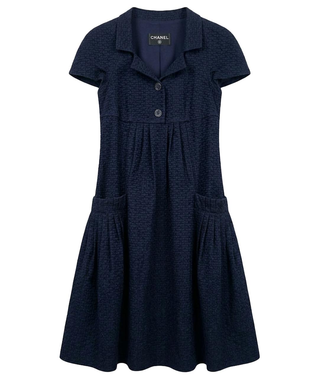 CHANEL Темно-синее повседневное платье, фото 1