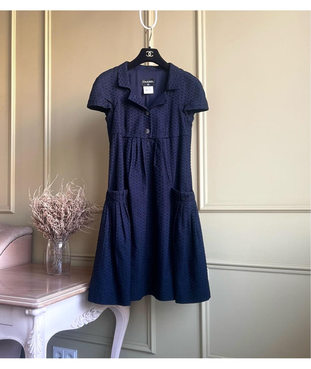 CHANEL Темно-синее повседневное платье, фото 9