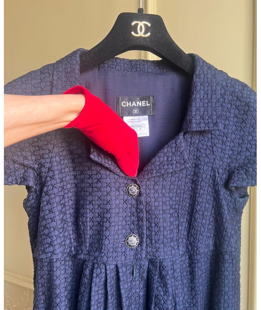 CHANEL Темно-синее повседневное платье, фото 2