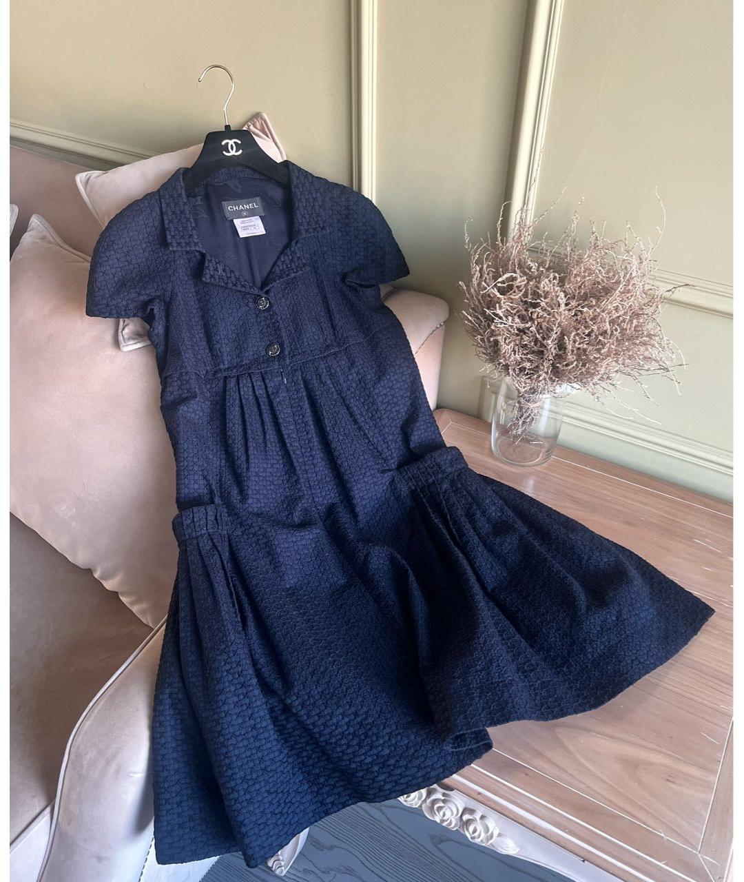 CHANEL Темно-синее повседневное платье, фото 6