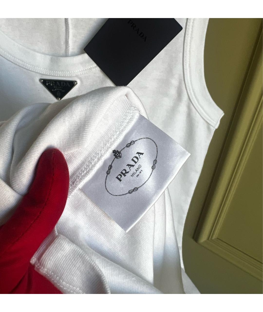 PRADA Белое хлопковое повседневное платье, фото 7