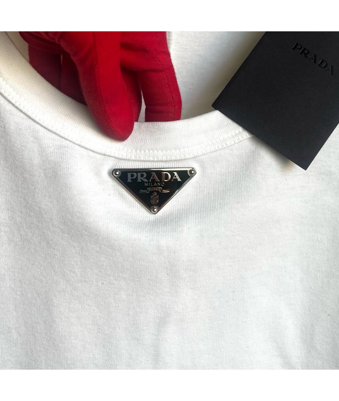 PRADA Белое хлопковое повседневное платье, фото 3