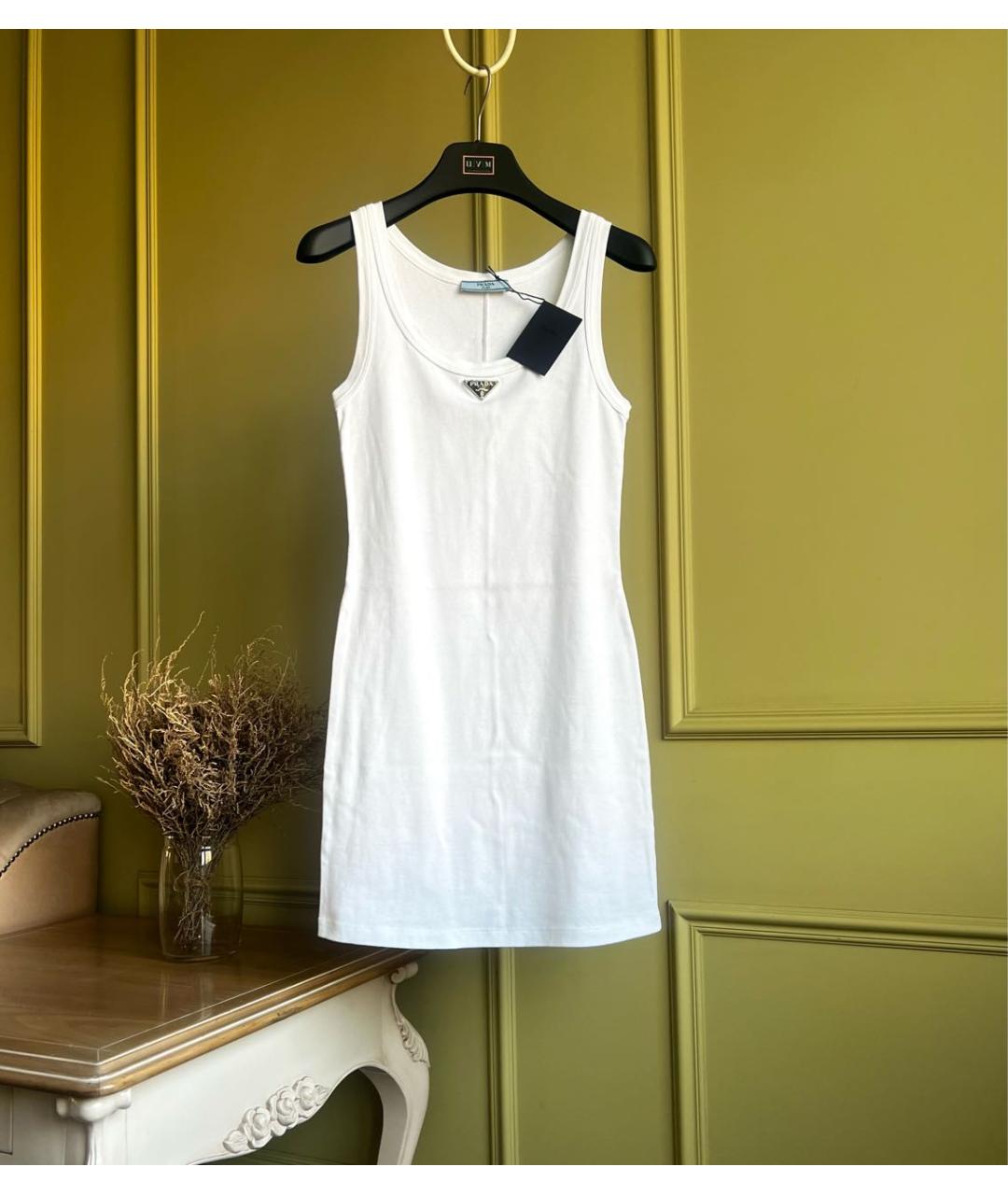 PRADA Белое хлопковое повседневное платье, фото 2
