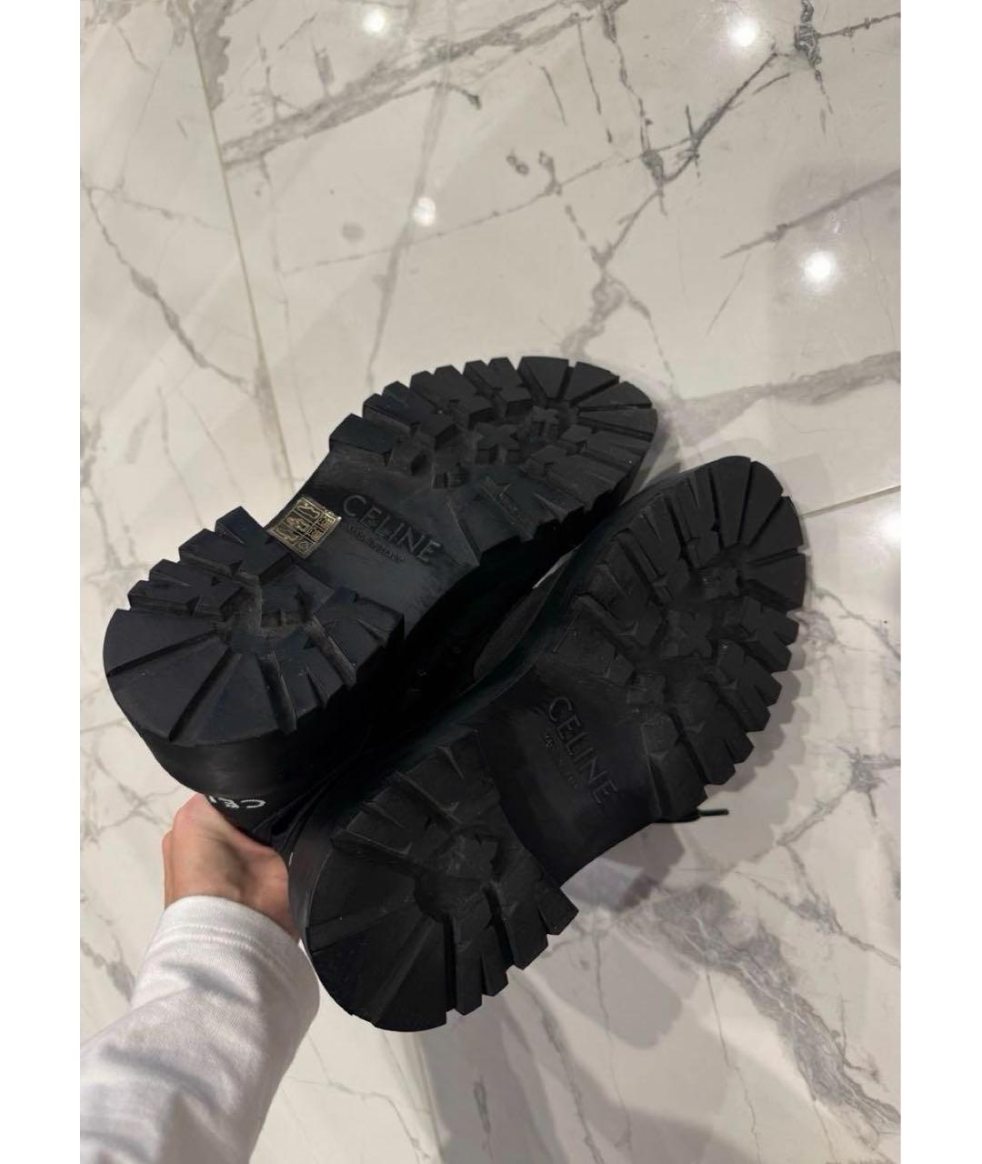 CELINE Черные текстильные ботинки, фото 5
