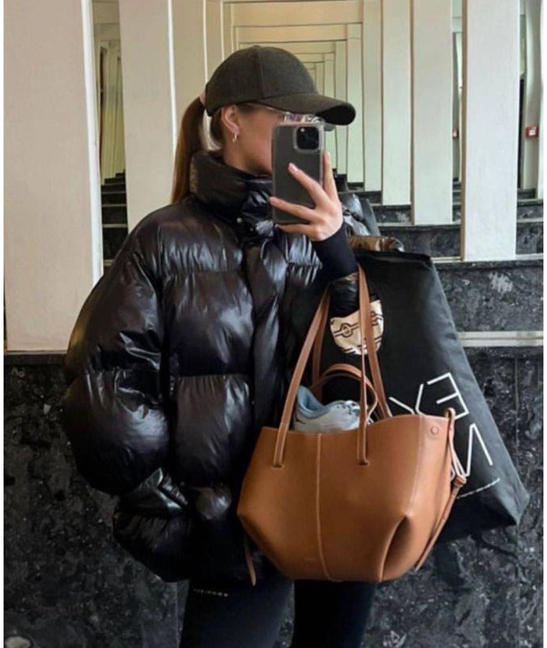 POLENE Коричневая кожаная сумка тоут, фото 8