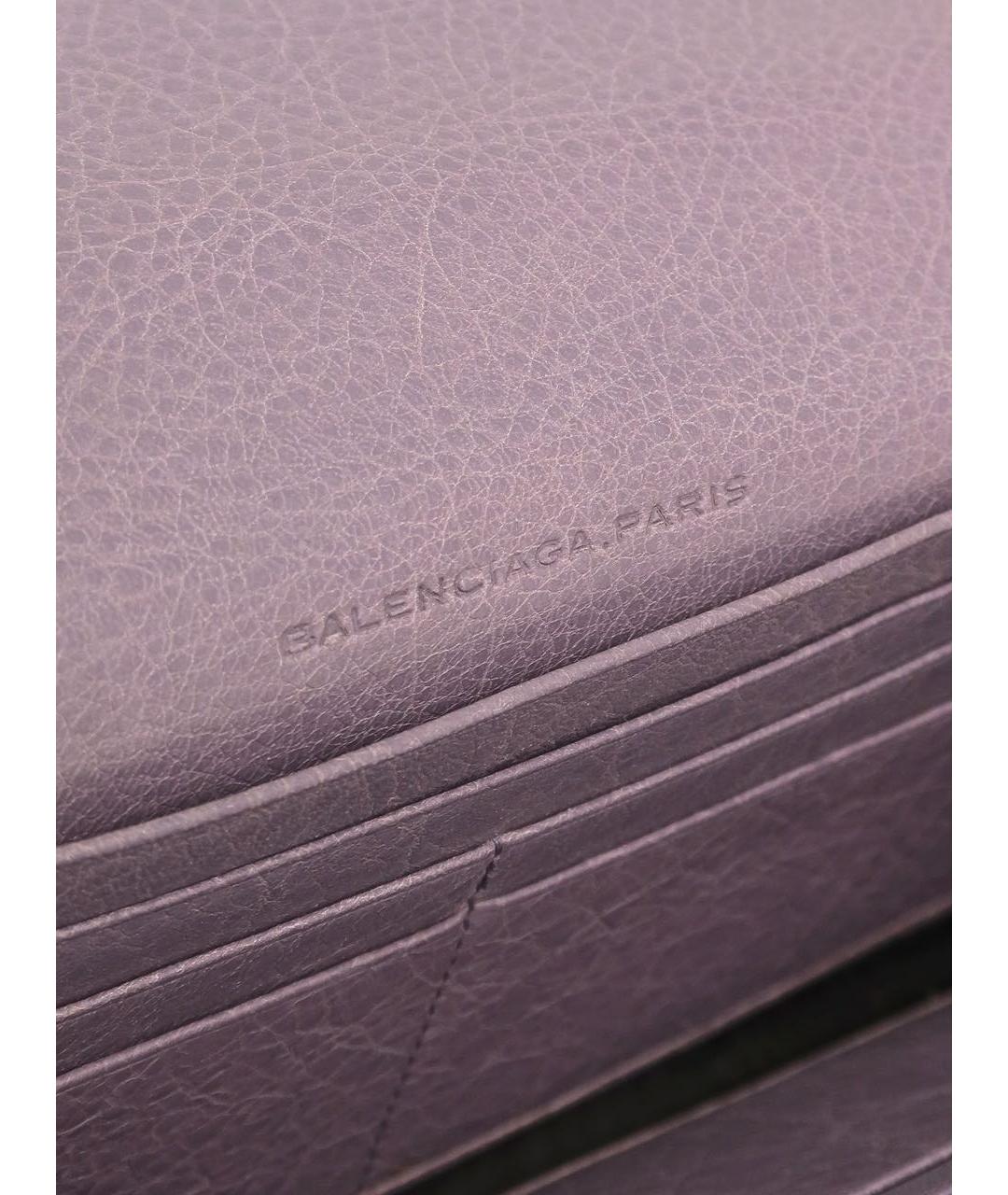 BALENCIAGA Фиолетовый кожаный кошелек, фото 7