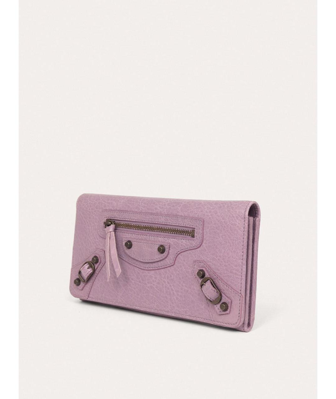 BALENCIAGA Фиолетовый кожаный кошелек, фото 2