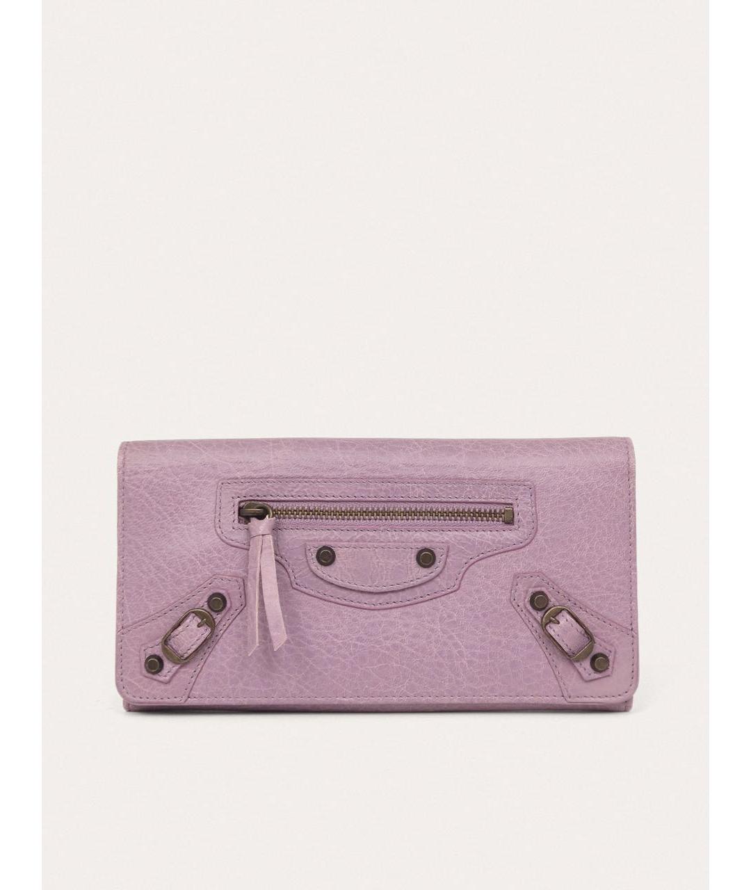 BALENCIAGA Фиолетовый кожаный кошелек, фото 9