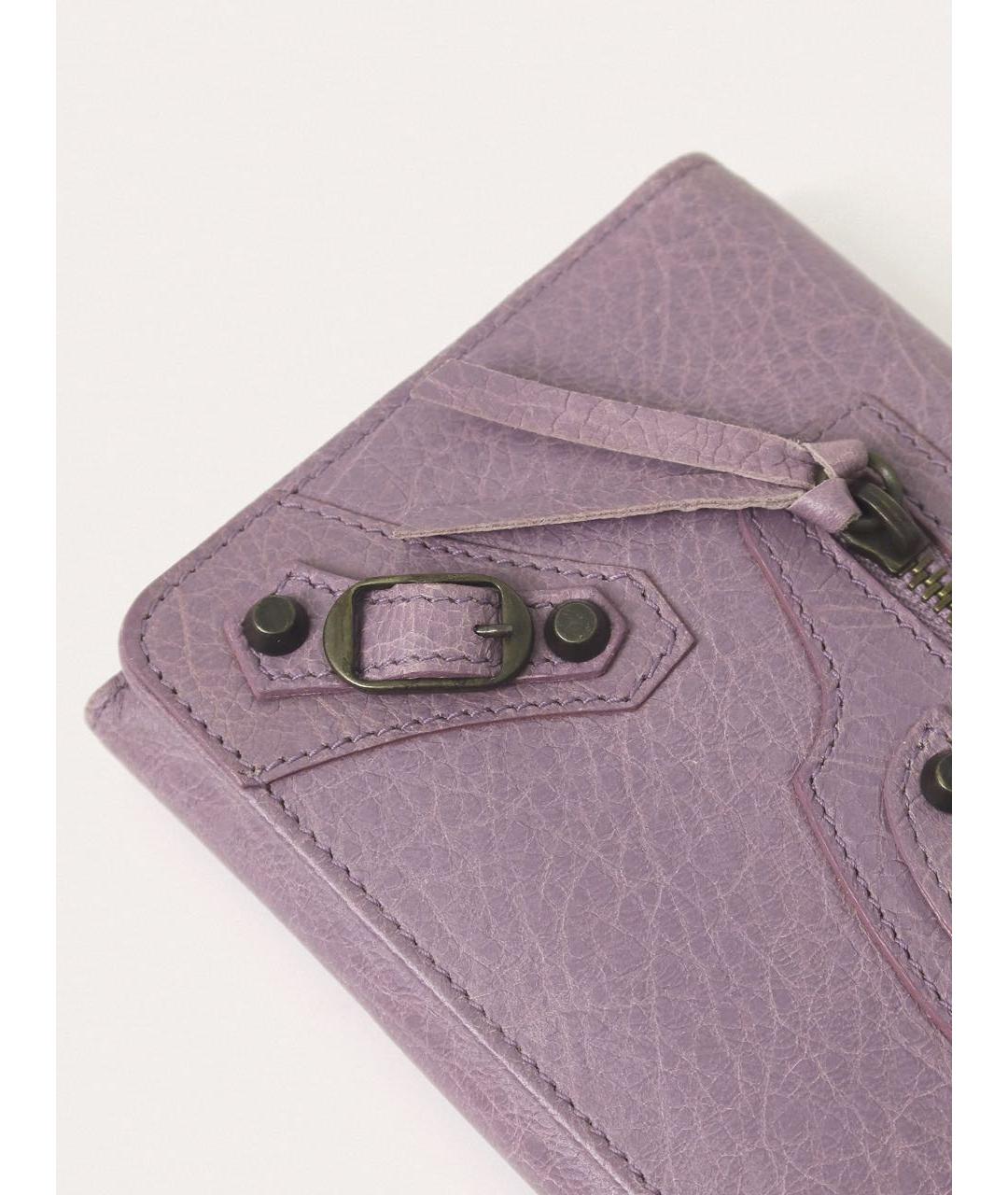 BALENCIAGA Фиолетовый кожаный кошелек, фото 6