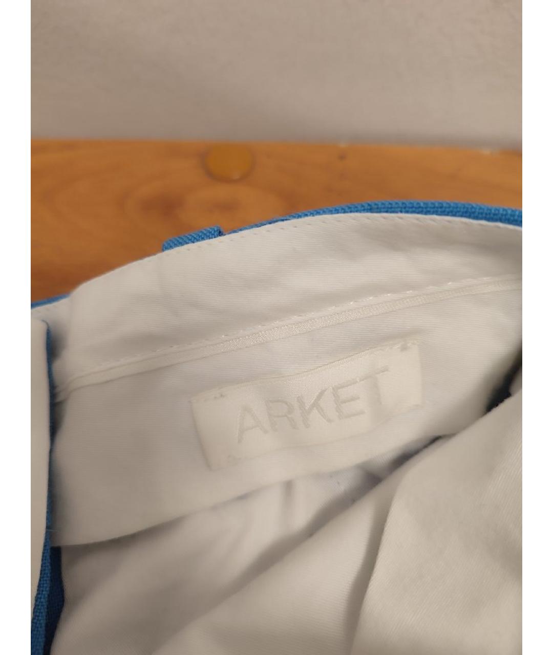 ARKET Голубые шерстяные брюки широкие, фото 3