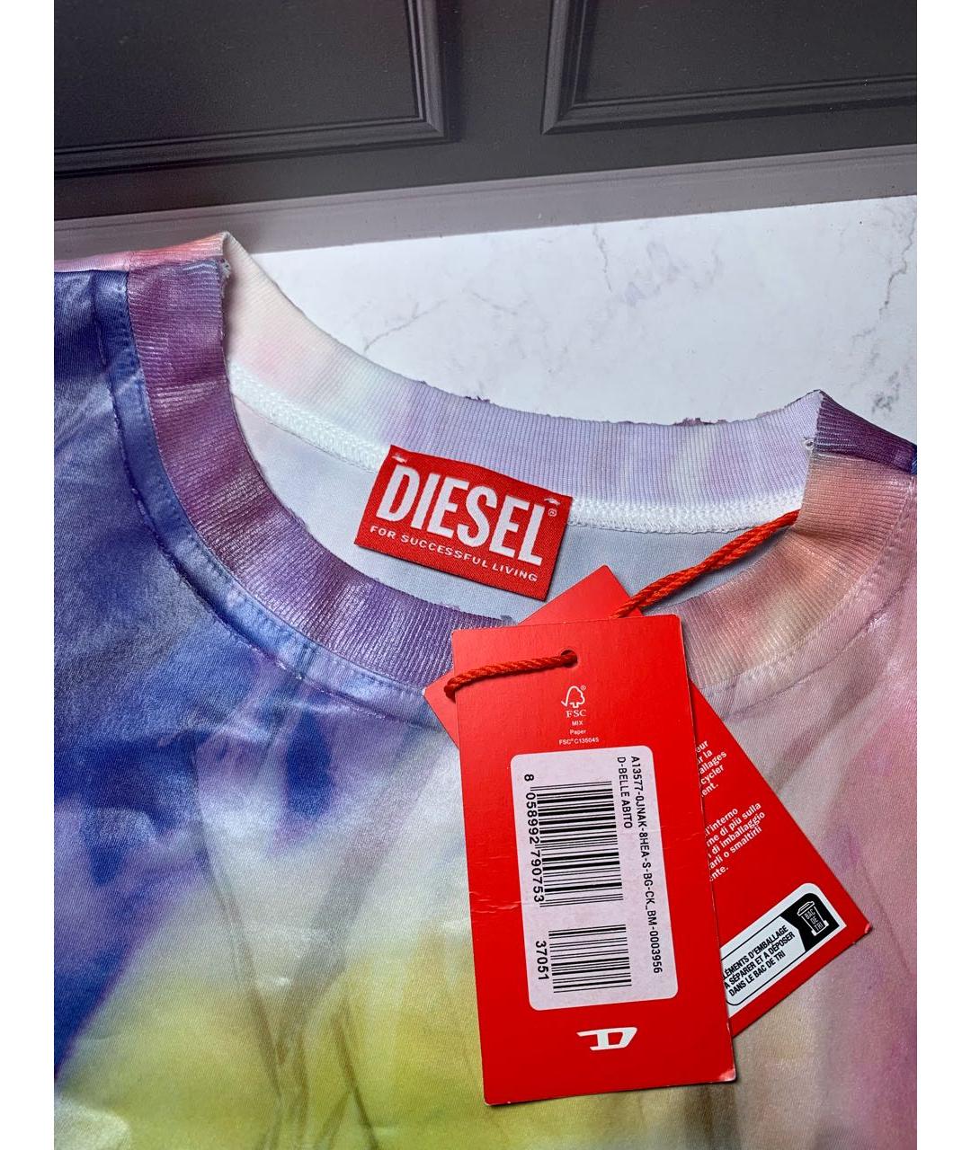 DIESEL Мульти полиэстеровое коктейльное платье, фото 6