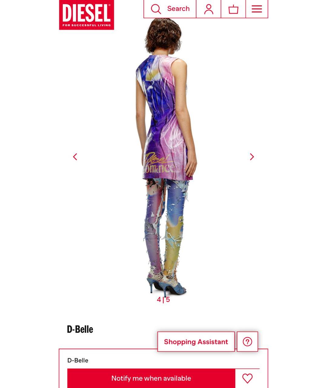 DIESEL Мульти полиэстеровое коктейльное платье, фото 3