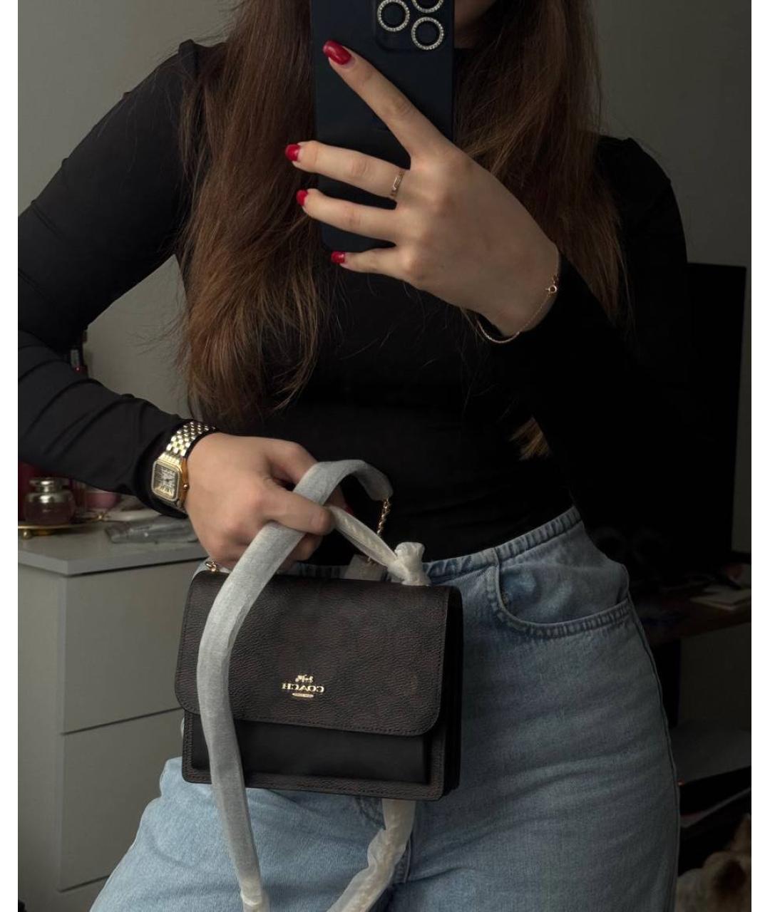 COACH Коричневая сумка через плечо, фото 5