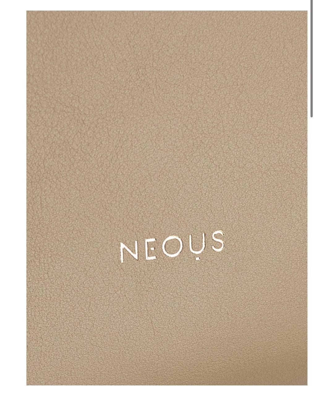 NEOUS Бежевая кожаная сумка с короткими ручками, фото 5