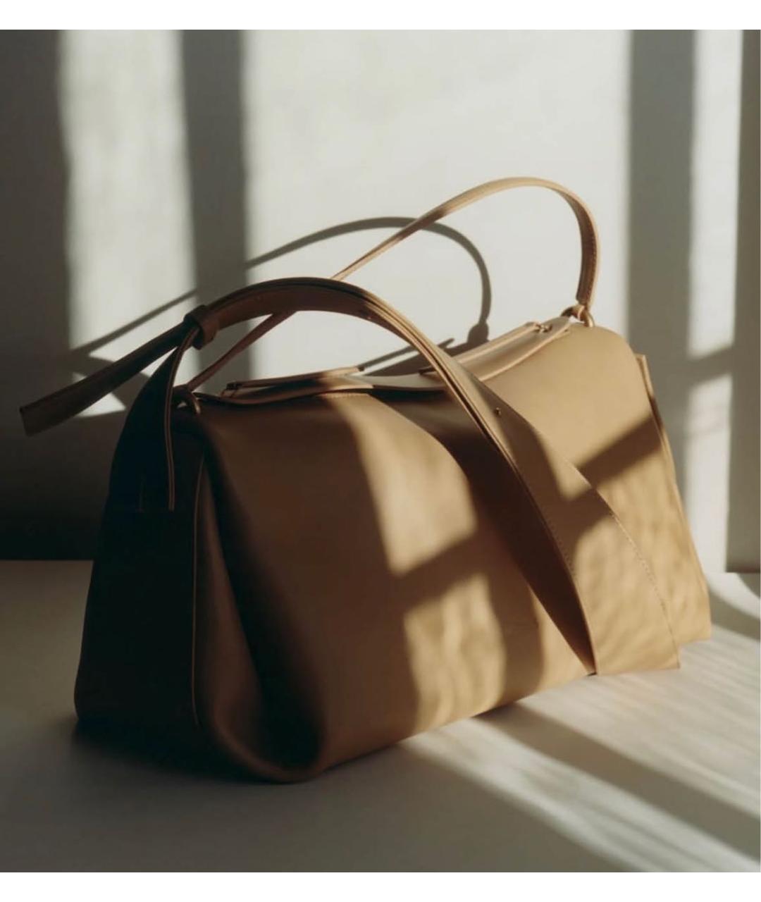 NEOUS Бежевая кожаная сумка с короткими ручками, фото 6