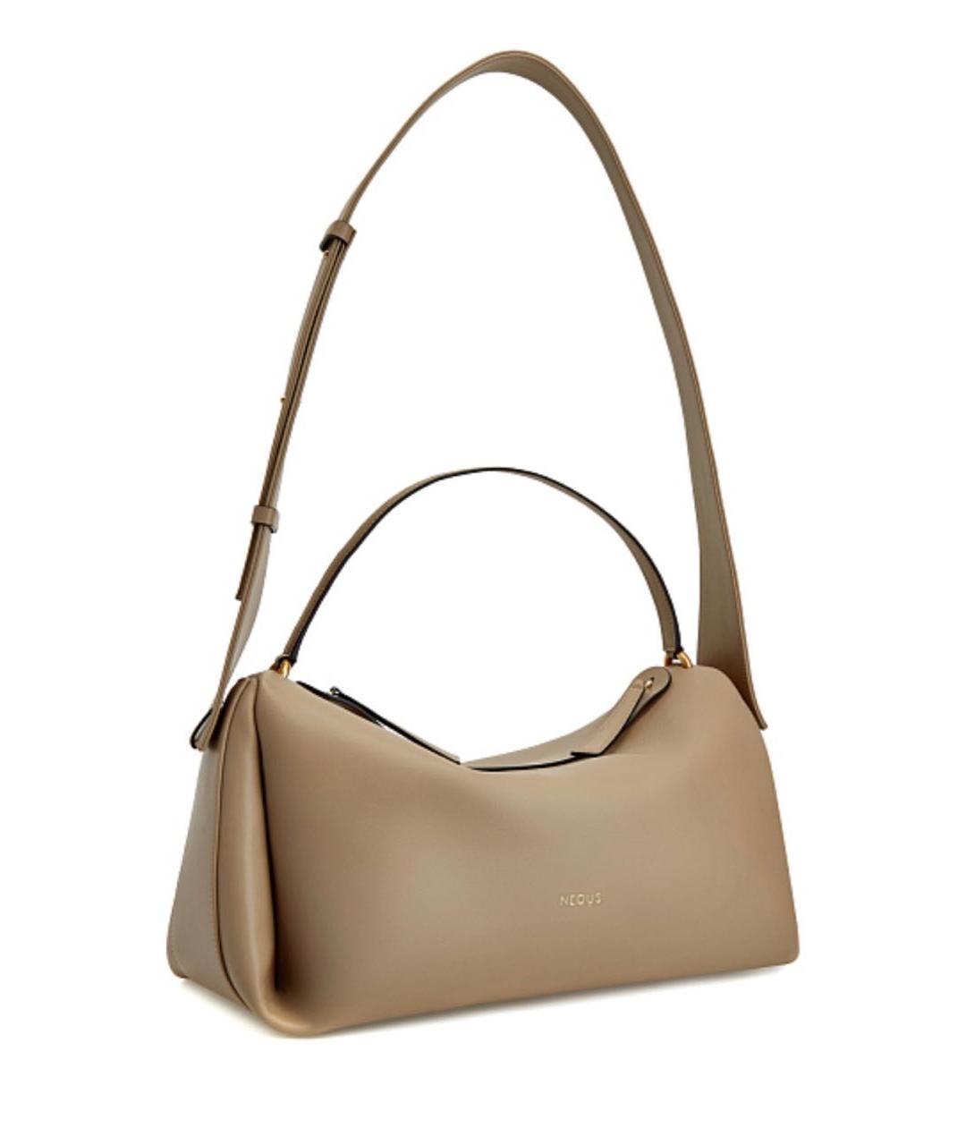 NEOUS Бежевая кожаная сумка с короткими ручками, фото 2
