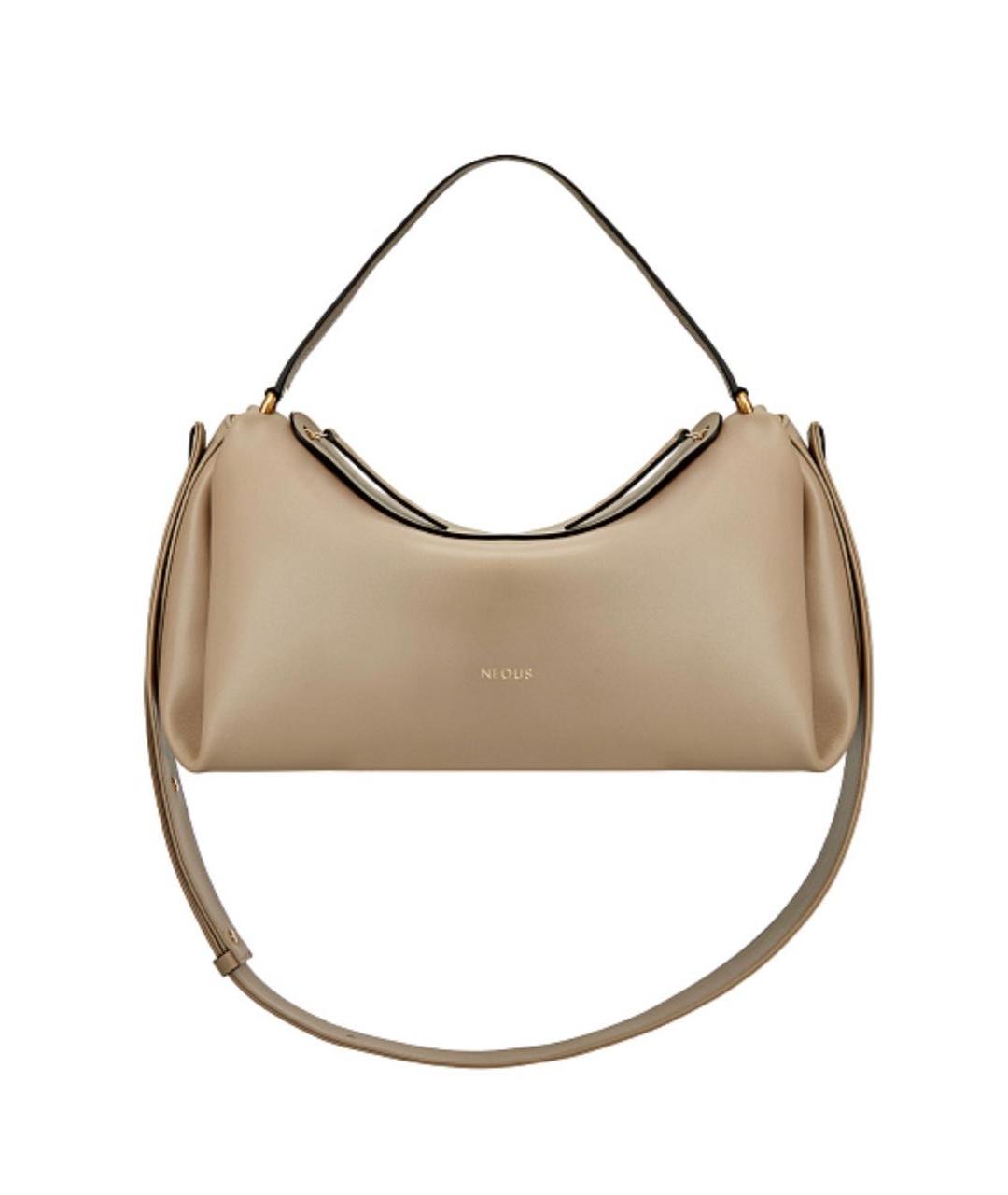 NEOUS Бежевая кожаная сумка с короткими ручками, фото 1