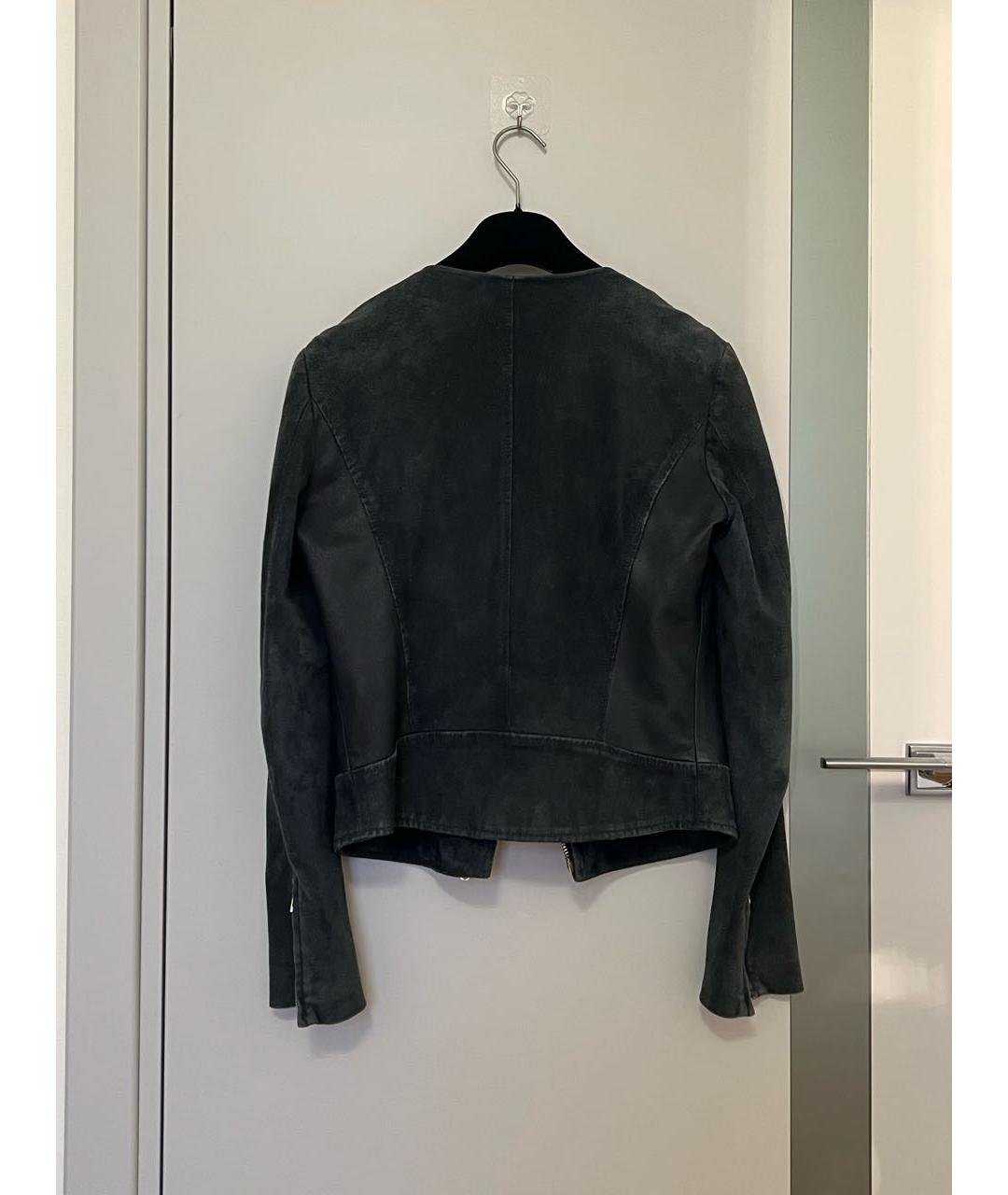 YVES SALOMON Темно-синяя кожаная куртка, фото 5