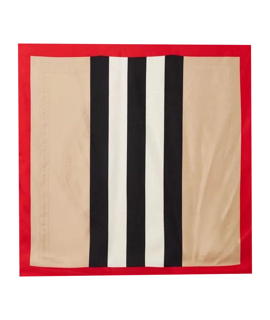 BURBERRY Бежевый шелковый платок, фото 1