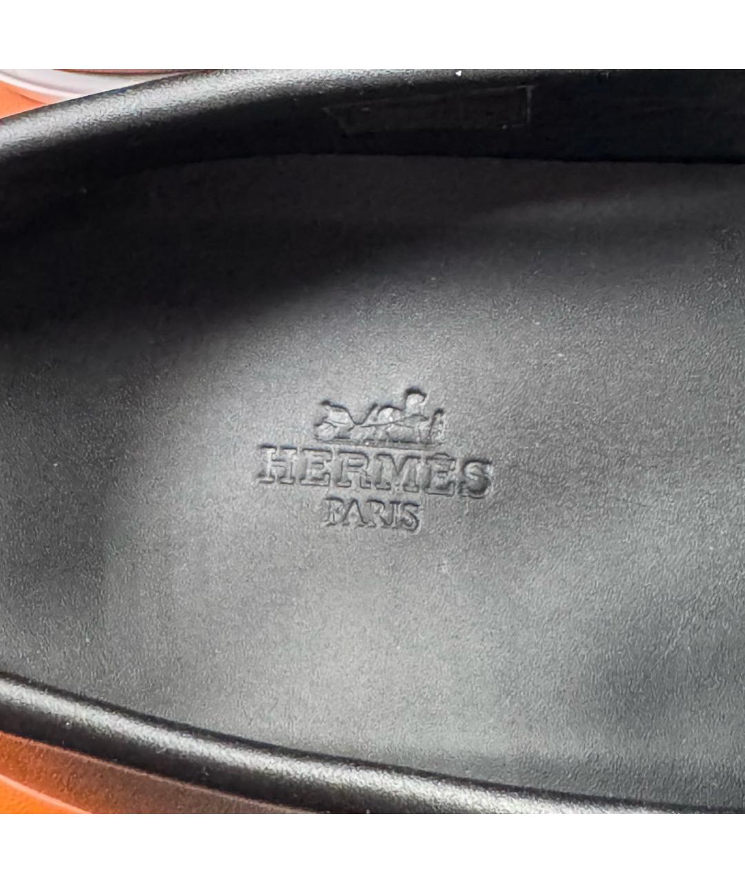 HERMES Черные кожаные лоферы, фото 7