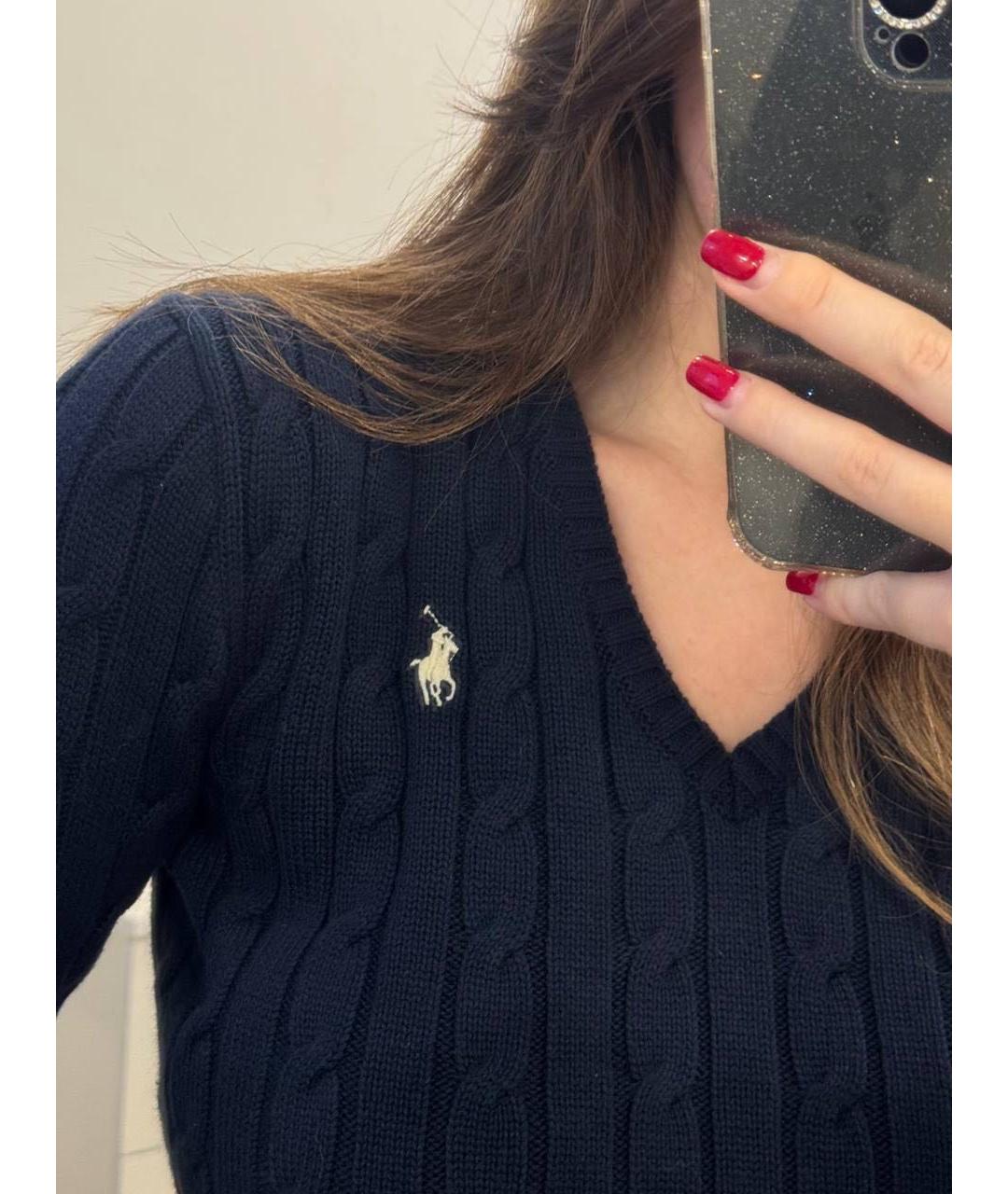 POLO RALPH LAUREN Темно-синий хлопковый джемпер / свитер, фото 6