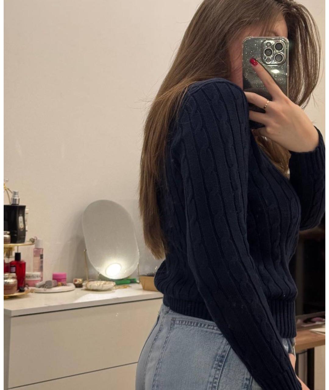 POLO RALPH LAUREN Темно-синий хлопковый джемпер / свитер, фото 7