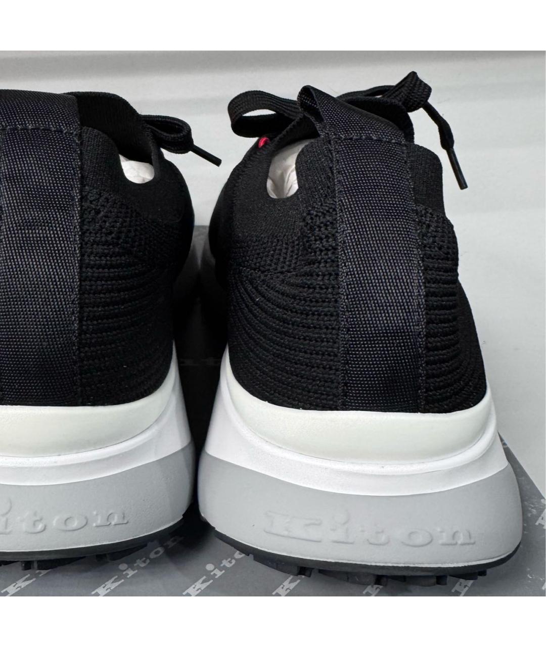 KITON Черные низкие кроссовки / кеды, фото 5