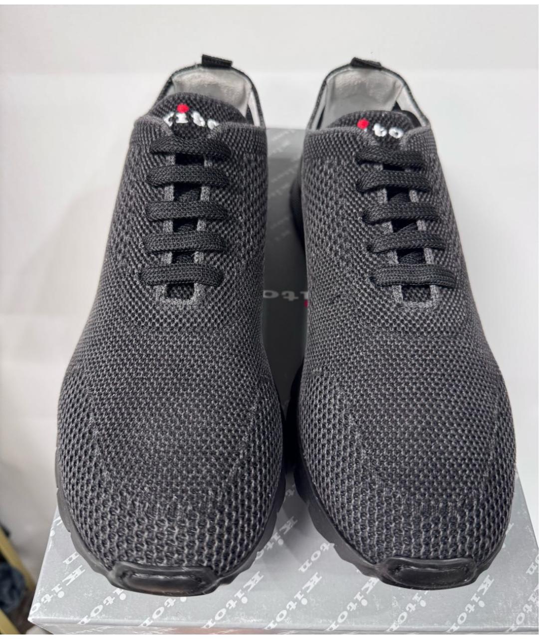 KITON Черные низкие кроссовки / кеды, фото 2