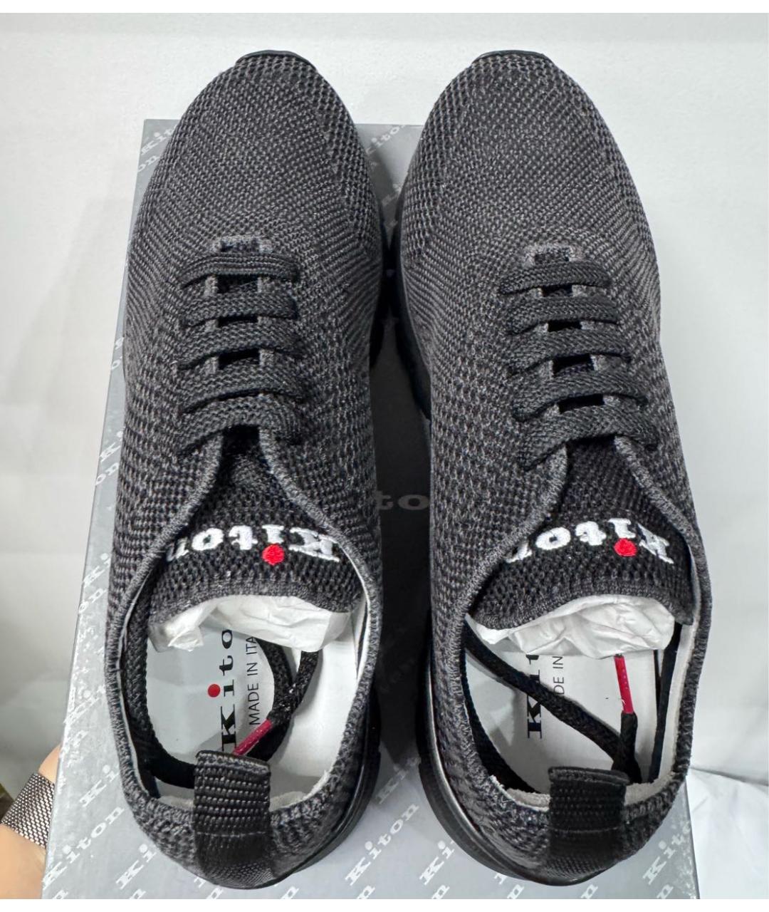 KITON Черные низкие кроссовки / кеды, фото 3