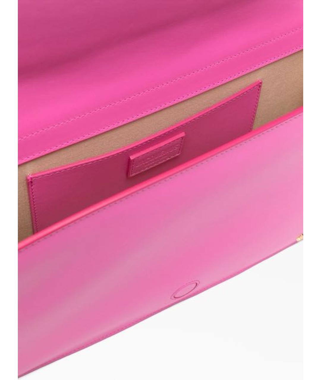 JACQUEMUS Фуксия кожаная сумка с короткими ручками, фото 4