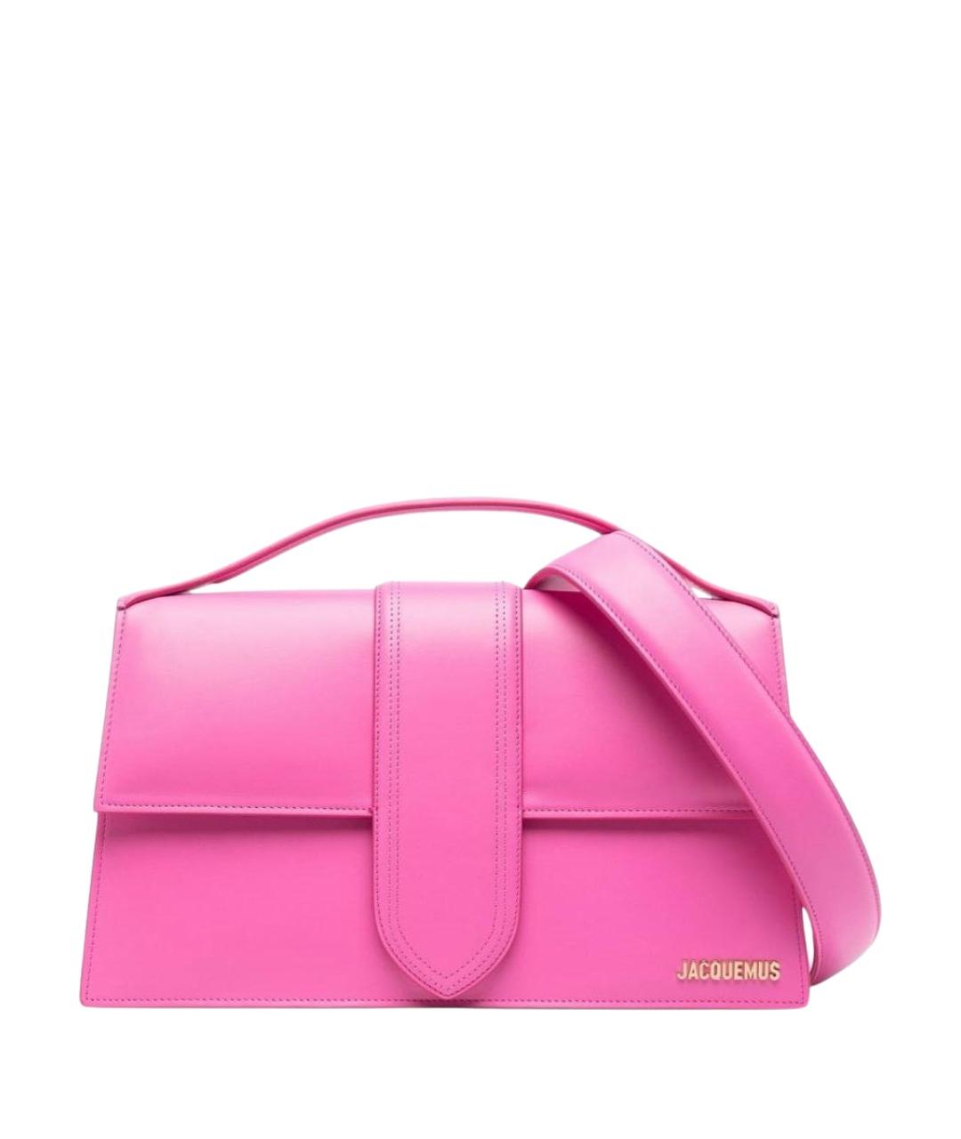 JACQUEMUS Фуксия кожаная сумка с короткими ручками, фото 1