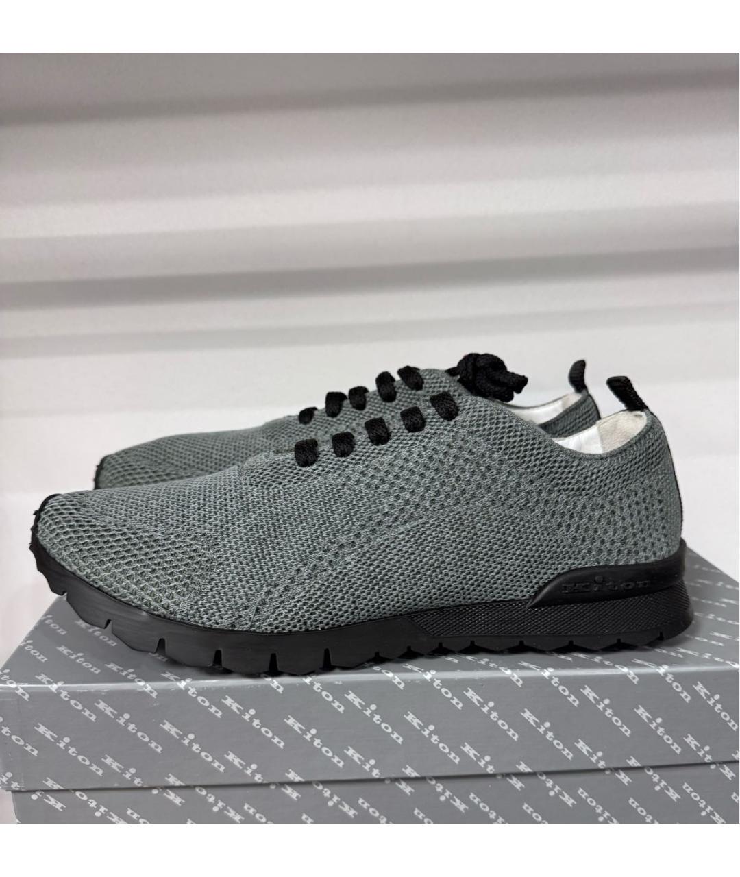 KITON Серые низкие кроссовки / кеды, фото 5