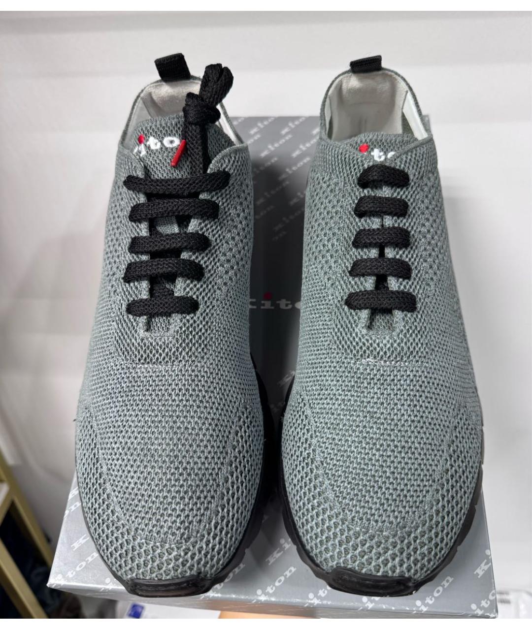 KITON Серые низкие кроссовки / кеды, фото 2