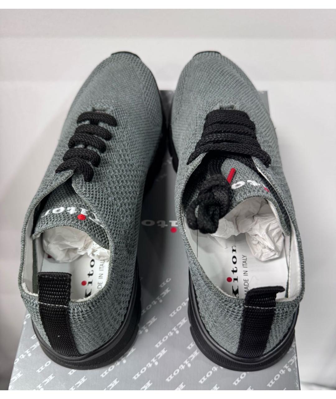 KITON Серые низкие кроссовки / кеды, фото 3