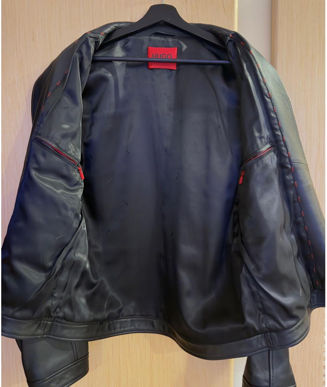 HUGO BOSS Черная кожаная куртка, фото 4