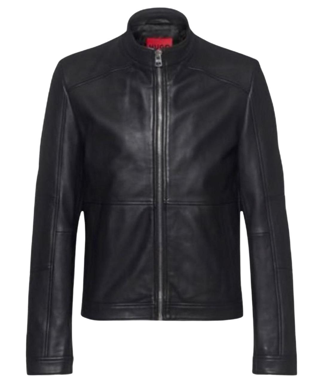 HUGO BOSS Черная кожаная куртка, фото 1