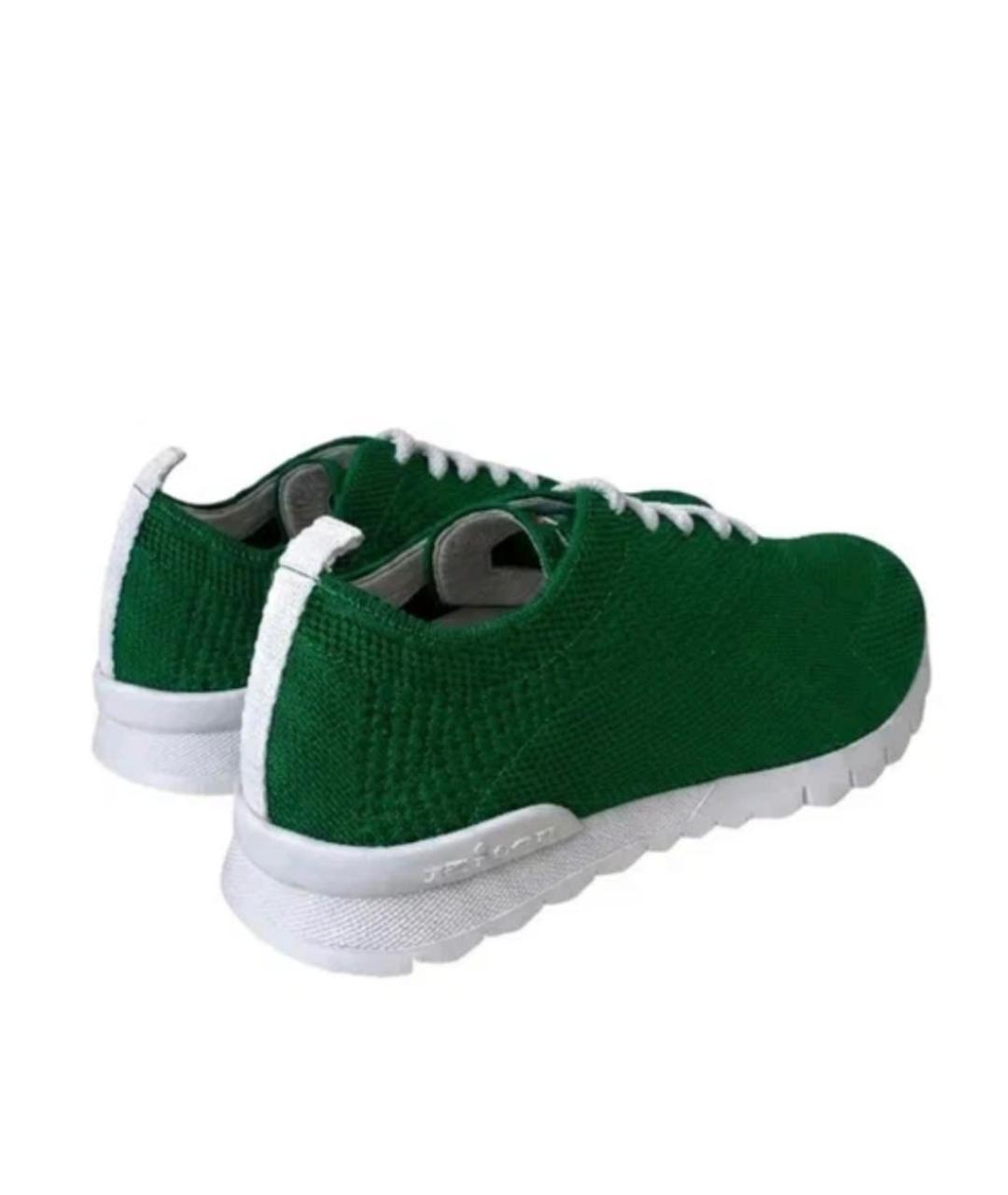 KITON Зеленые текстильные низкие кроссовки / кеды, фото 3