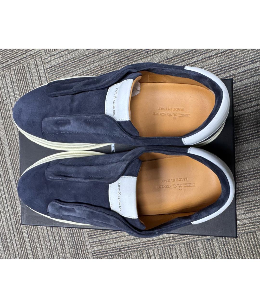 KITON Темно-синие низкие кроссовки / кеды, фото 3