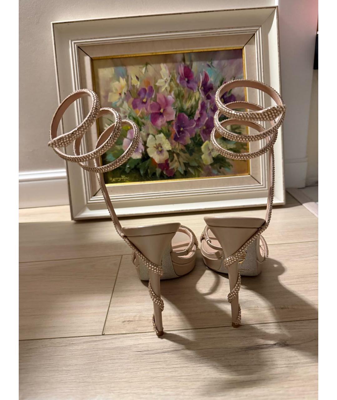RENE CAOVILLA Бежевые босоножки, фото 4