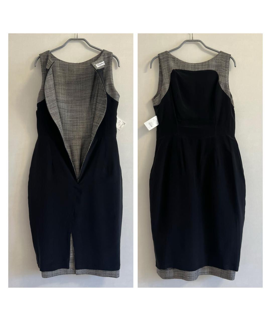 CHRISTIAN DIOR Серое шелковое коктейльное платье, фото 7