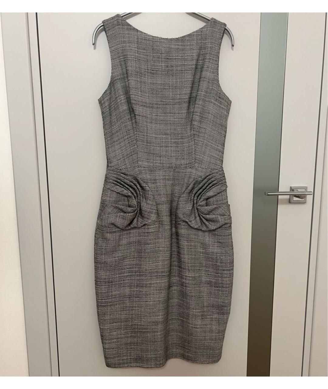 CHRISTIAN DIOR Серое шелковое коктейльное платье, фото 6