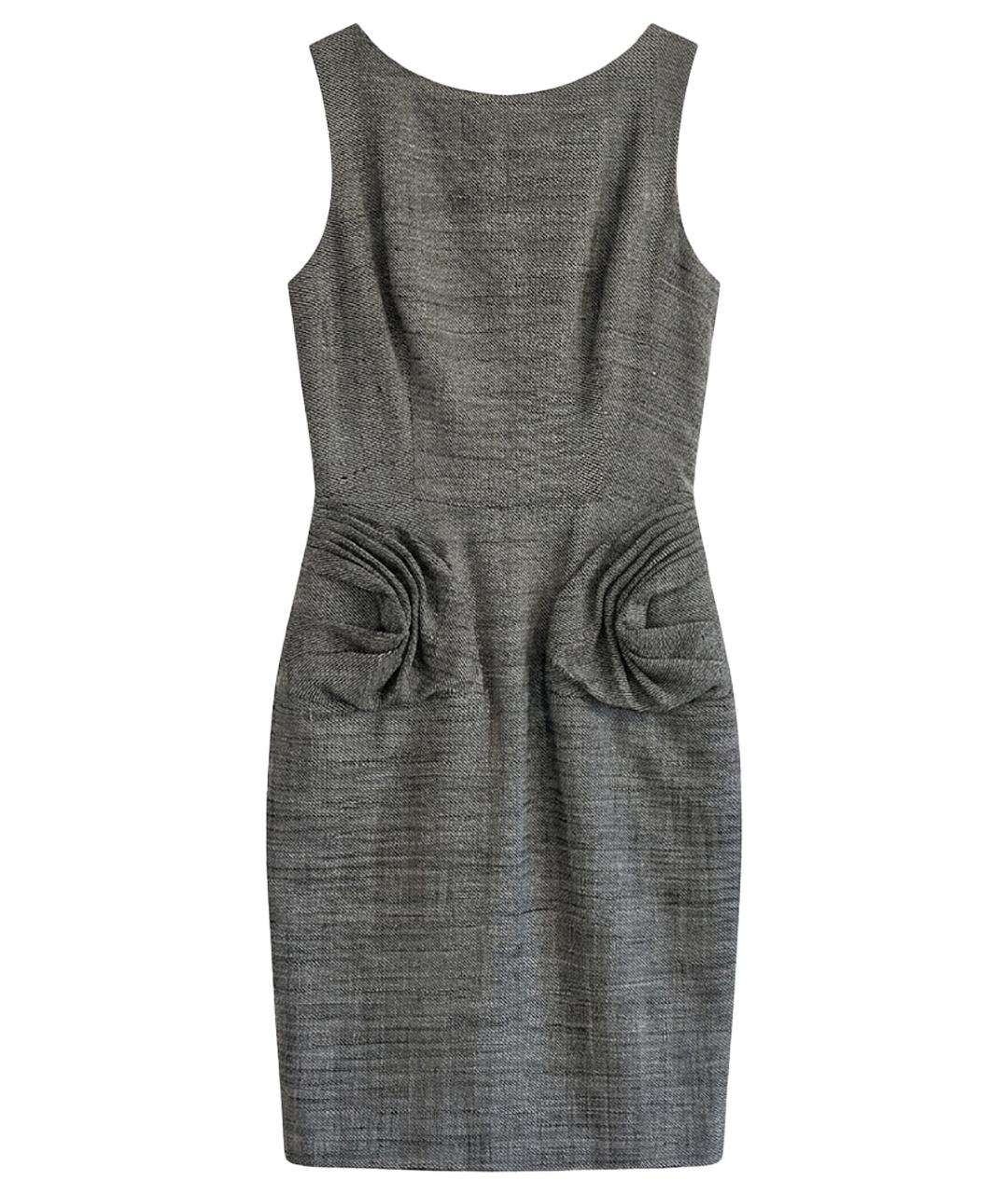 CHRISTIAN DIOR Серое шелковое коктейльное платье, фото 1