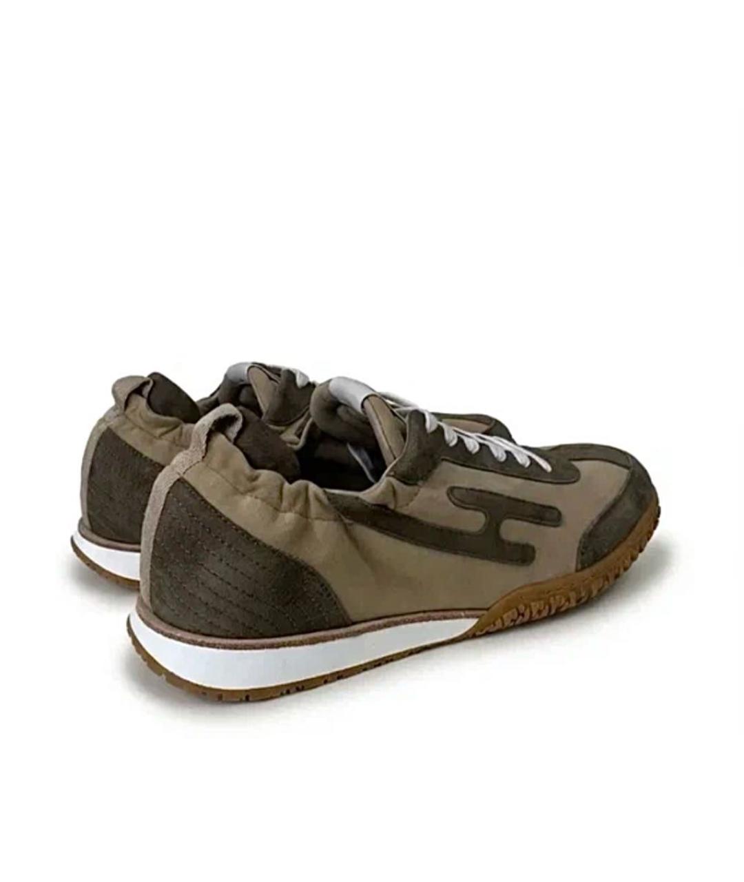 HERMES Серые кожаные низкие кроссовки / кеды, фото 3