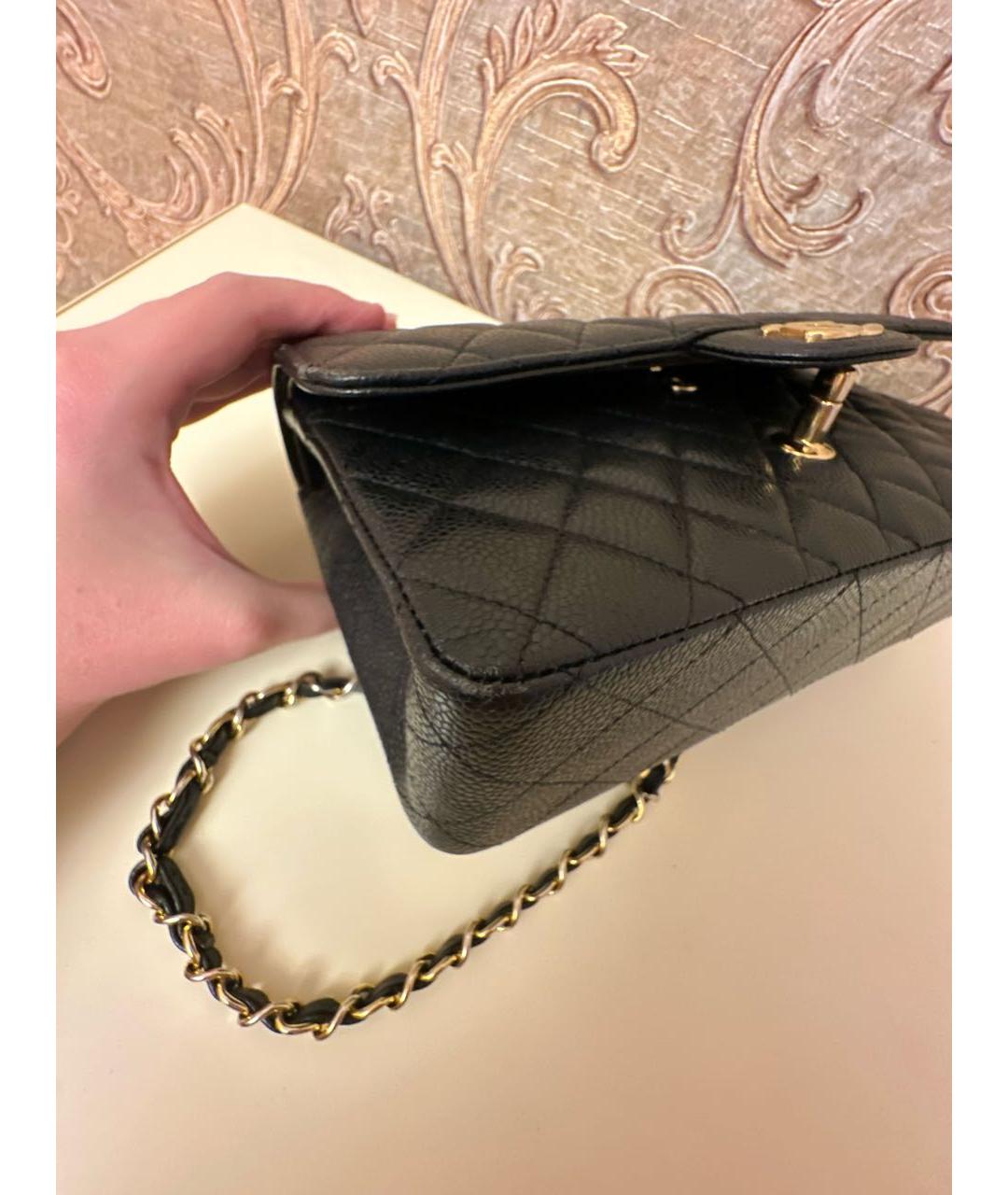 CHANEL Черная кожаная сумка через плечо, фото 5